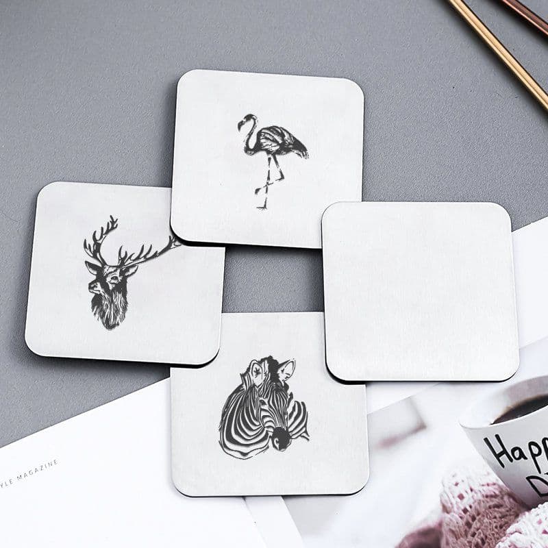 image-Personalized Stainless Steel Coasters
