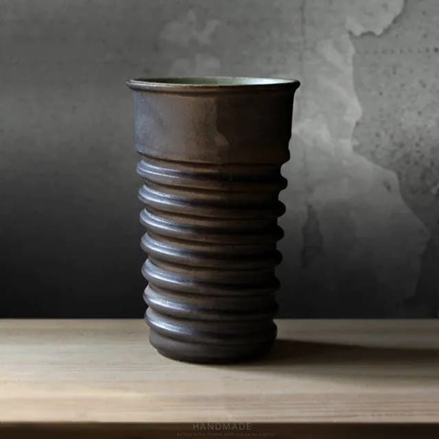 image-Handmade Screw Style Couple Coffee Cup