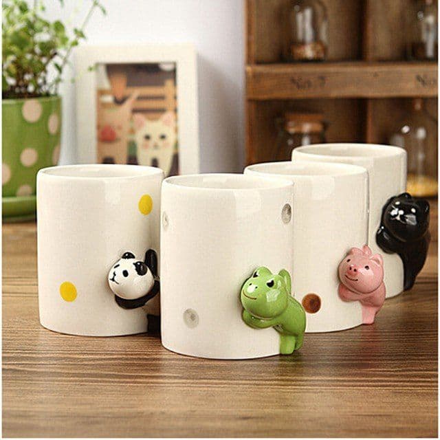 image-Lovely Hand-painted Animal Hide and Seek Cup