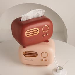 image-Retro Radio Inspired Tissue Box