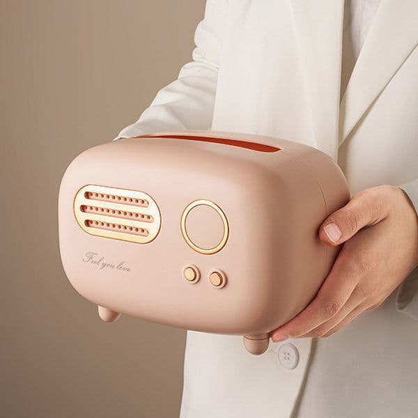 image-Retro Radio Inspired Tissue Box