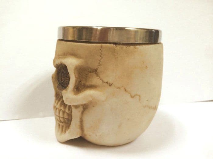 image-Stainless Steel Skull Wineglass