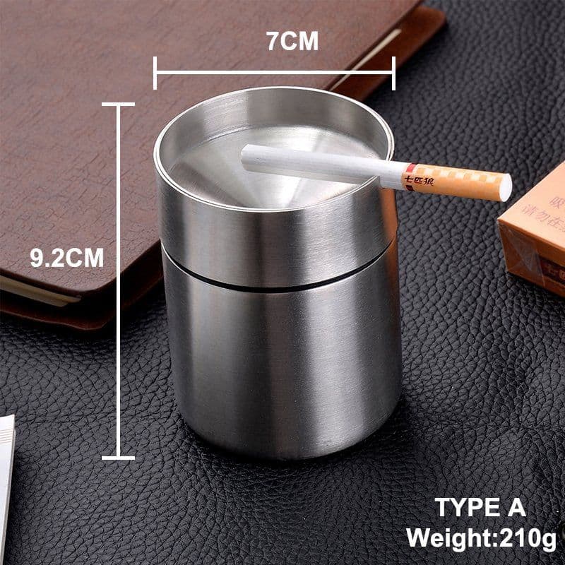 image-Stainless Steel Universal Ashtray For Car