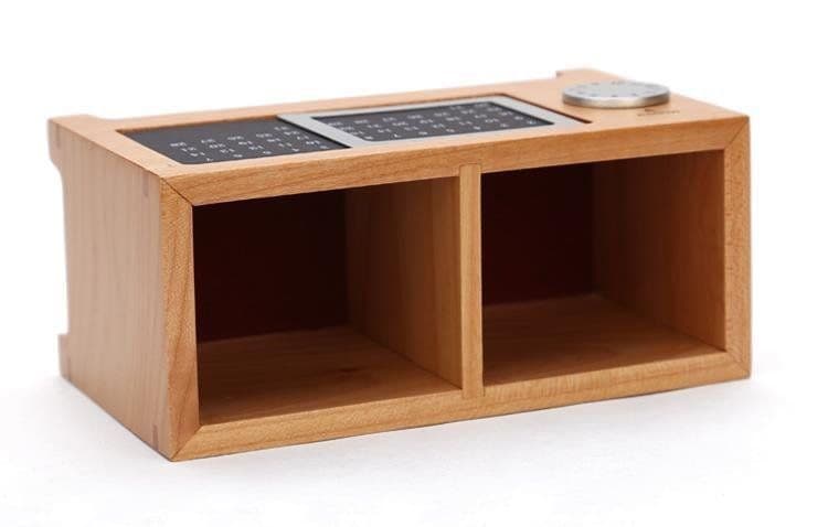image-Wood Perpetual Calendar Storage Box