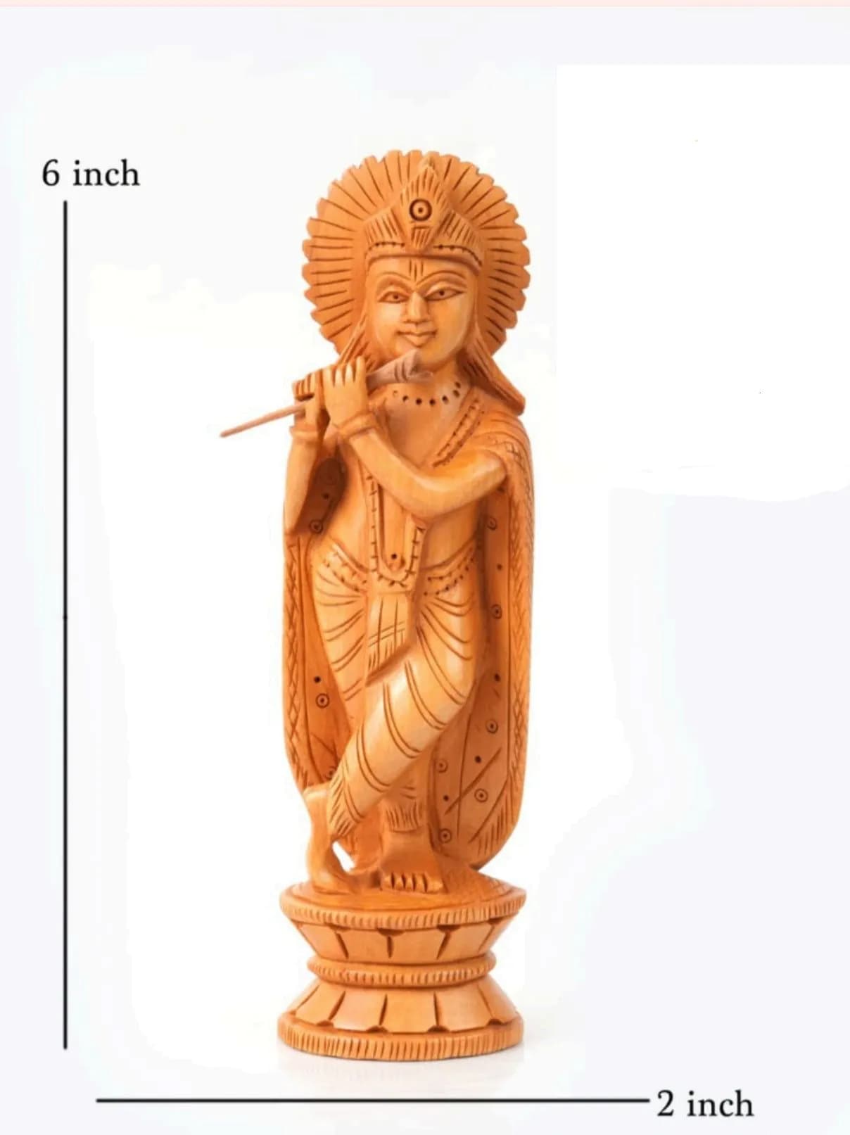 image-Wooden krishna idol