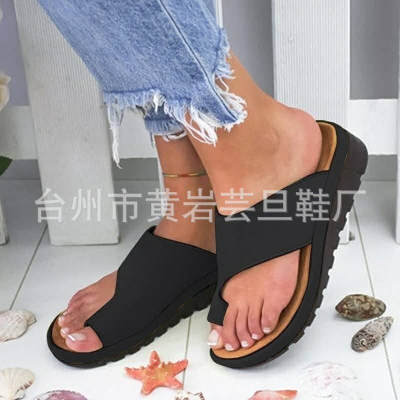 image-Large size sandals female spring and summer new European and American solid color ladies toe sandals foreign trade explosions wish Amazon cross-border