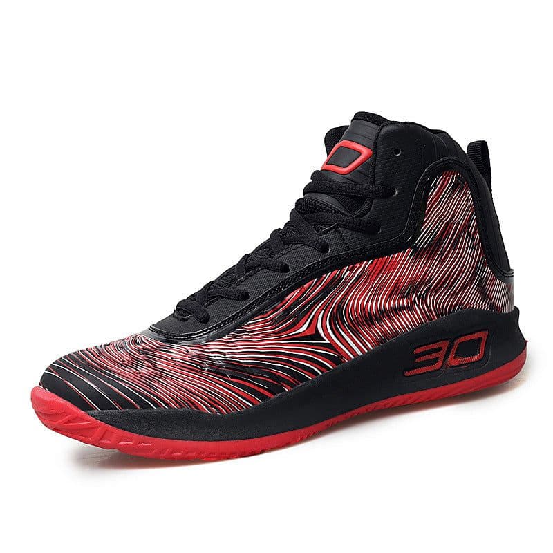 image-Men's High-Top Basketball Shoes - Black Gold 40hr Breathable