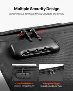 image-VEVOR Fireproof Document Bag, 1832 ℉ Heat Insulated Fireproof & Waterproof Bag with Lock, Portable File Storage Security Organizer Home Office Travel Use, for Passports, Important Documents & Files
