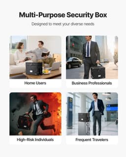 image-VEVOR Fireproof Document Box, 1832 ℉ Heat Insulated Fireproof & Waterproof Box with Lock, Portable Two-Layer File Storage Organizer Home Office Travel Use, for Passports, Important Documents, Files