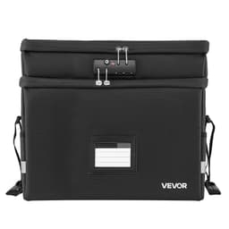 image-VEVOR Fireproof Document Box, 1832 ℉ Heat Insulated Fireproof & Waterproof Box with Lock, Portable Two-Layer File Storage Organizer Home Office Travel Use, for Passports, Important Documents, Files