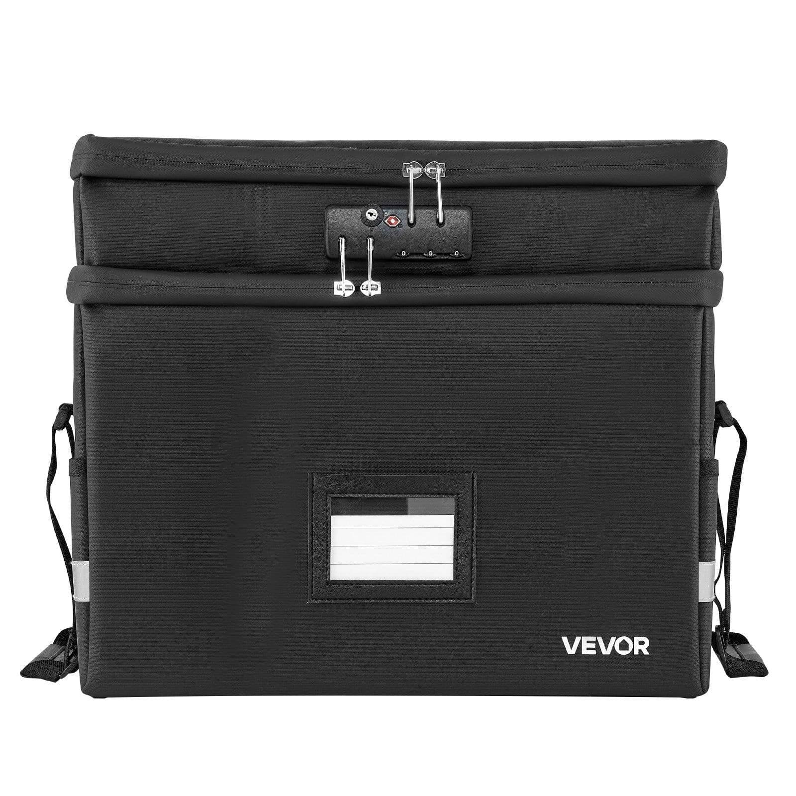 image-VEVOR Fireproof Document Box, 1832 ℉ Heat Insulated Fireproof & Waterproof Box with Lock, Portable Two-Layer File Storage Organizer Home Office Travel Use, for Passports, Important Documents, Files