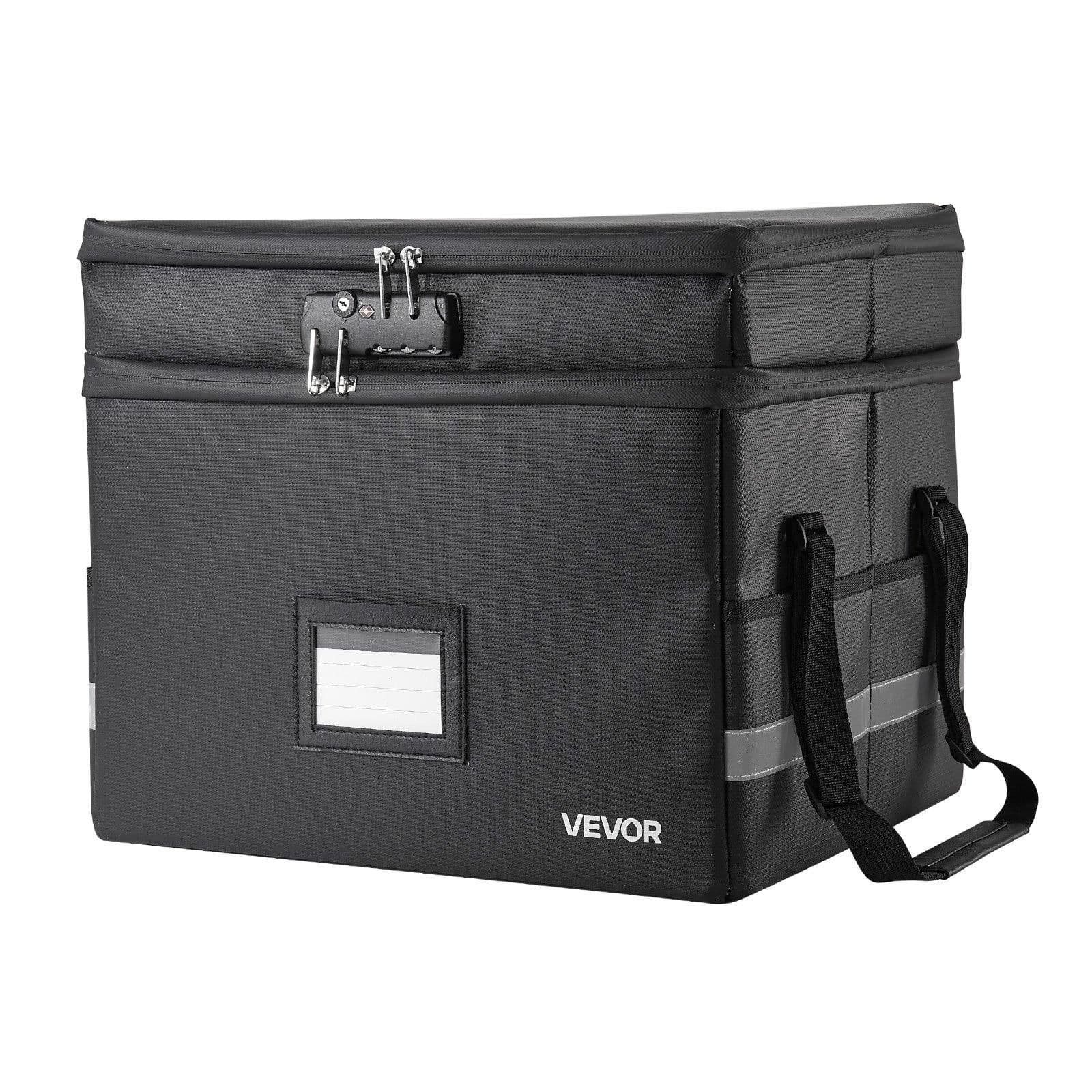 image-VEVOR Fireproof Document Box, 1832 ℉ Heat Insulated Fireproof & Waterproof Box with Lock, Portable Two-Layer File Storage Organizer Home Office Travel Use, for Passports, Important Documents, Files