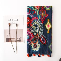 image-Handmade Tassel Scarf - Bohemian Beach Sunscreen Shawl for Women - Spring/Summer Fashion