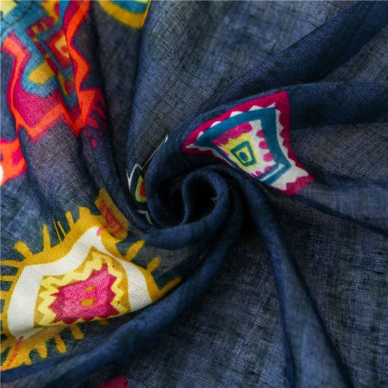 image-Handmade Tassel Scarf - Bohemian Beach Sunscreen Shawl for Women - Spring/Summer Fashion