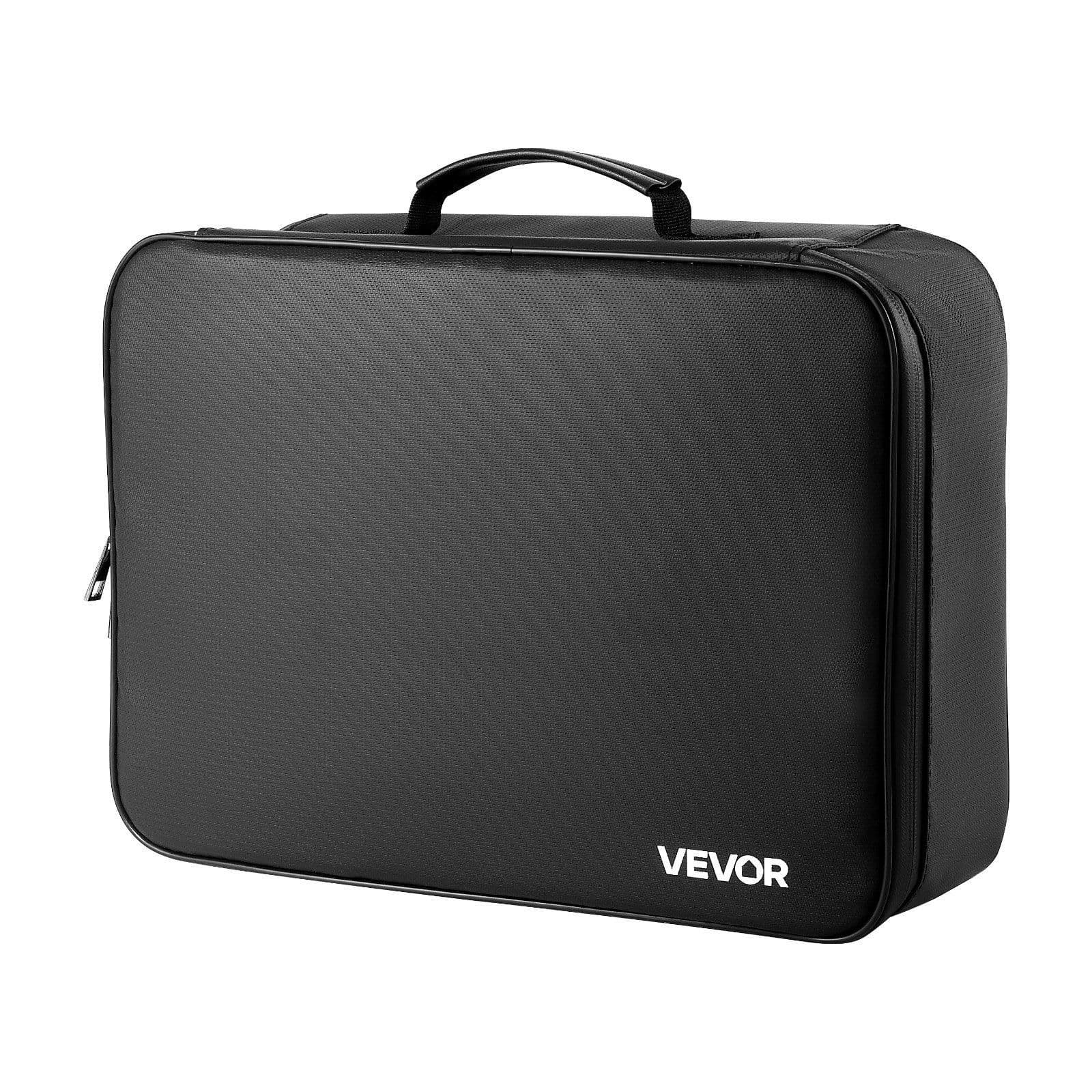 image-VEVOR Fireproof Document Box, 1832 ℉ Heat Insulated Fireproof & Waterproof Box with Lock, Portable Multi-Layer Home Office Travel File Storage Organizer, for Passports, Important Documents, Files