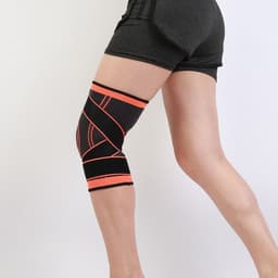 image-Orange Nylon Spandex Pressurized Knee Pads For Sports Protection
