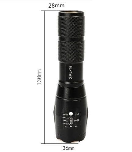 image-Portable Mini Flashlight LED ZOOM Torch Hunting Zoomable Flashlight Torch Light