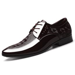 image-Spring new bright leather shoes men's business formal shoes large size men's shoes all-match wedding shoes one drop