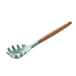 image-Storage bucket fresh green wooden handle silicone kitchen utensils set of 11 non-stick spatula kitchen set eleven sets