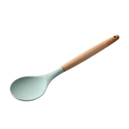 image-Storage bucket fresh green wooden handle silicone kitchen utensils set of 11 non-stick spatula kitchen set eleven sets