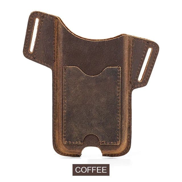 image-CONTACTS FAMILY 100% Nubuck Leather Phone Waist Case Bag Men Cellphone Loop Holster Belt Pouch for iPhone 14 13 12 Pro Max Mini
