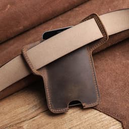 image-CONTACTS FAMILY 100% Nubuck Leather Phone Waist Case Bag Men Cellphone Loop Holster Belt Pouch for iPhone 14 13 12 Pro Max Mini