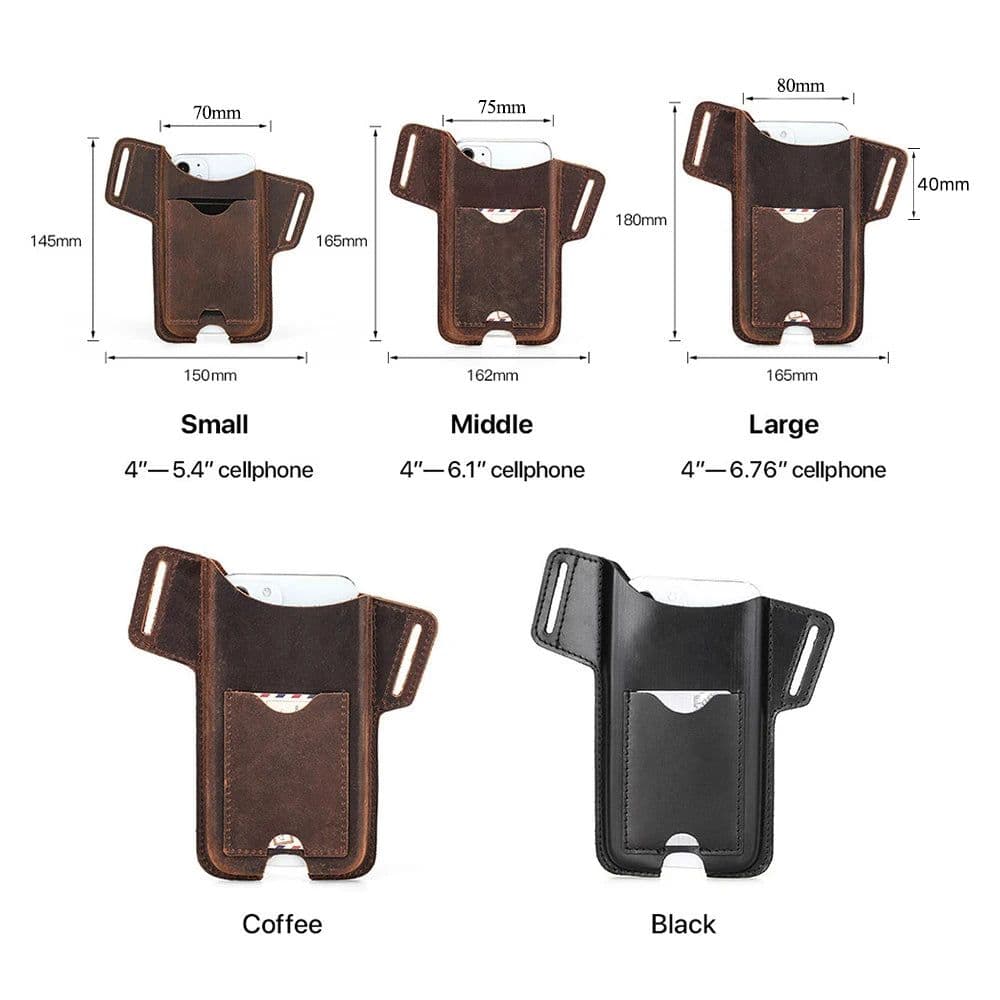 image-CONTACTS FAMILY 100% Nubuck Leather Phone Waist Case Bag Men Cellphone Loop Holster Belt Pouch for iPhone 14 13 12 Pro Max Mini