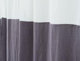 image-White and Natural Light linen curtains with tabs, two tones