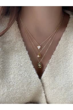 image-3 Piece Heart Charm Necklace Set for Women Elegant Layered Jewelry