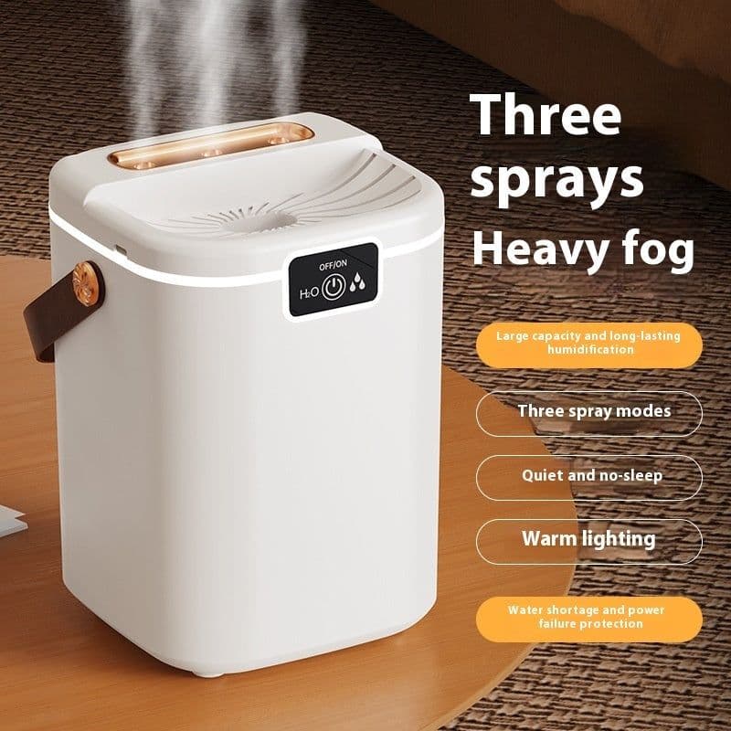 image-Household Air Humidifier - 2.5L USB Square Mist Maker with LED Light