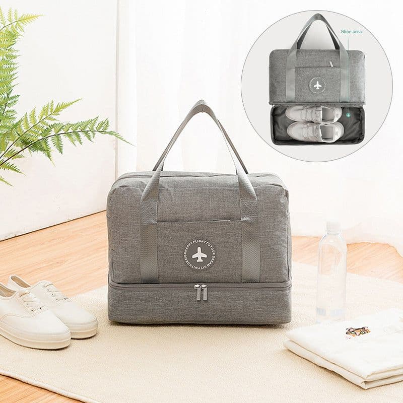 image-Dry And Wet Separation Travel Bag Tourism Fitness Storage Pouch Women's Clothes Shoes Daily Necessities Duffle Package Supplies