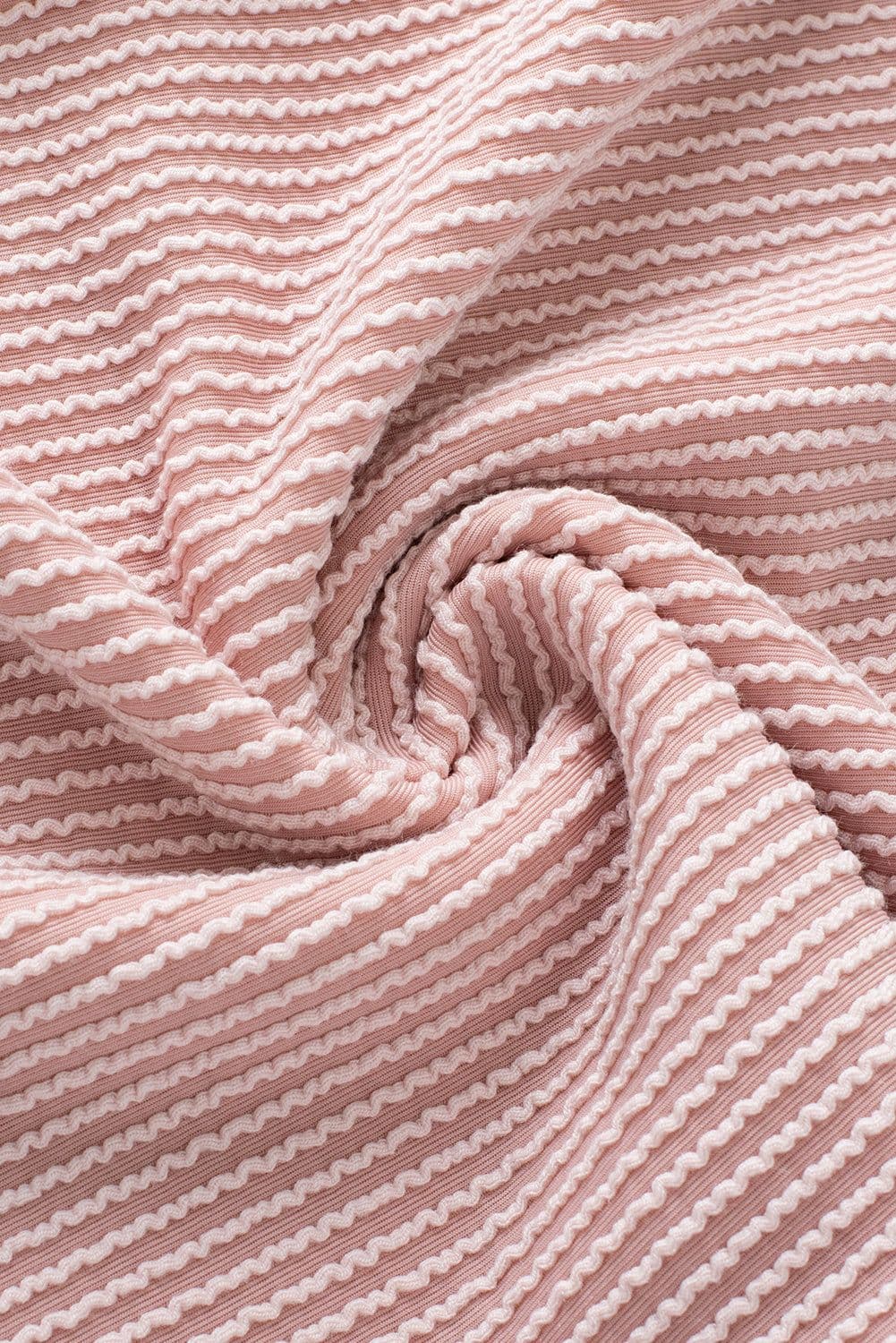 image-Bright Pink Textured T Shirt - Contrast Trim