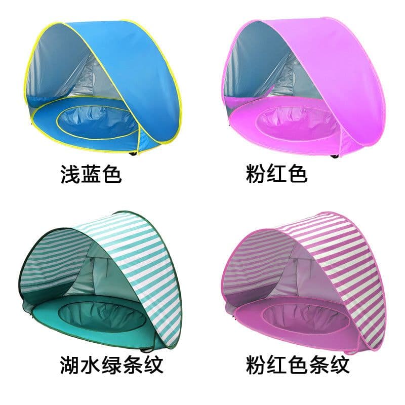 image-OEM Baby Beach Tent - Sunshade with Built-in Water Pocket, 1000mm Waterproof, Infant 0-3