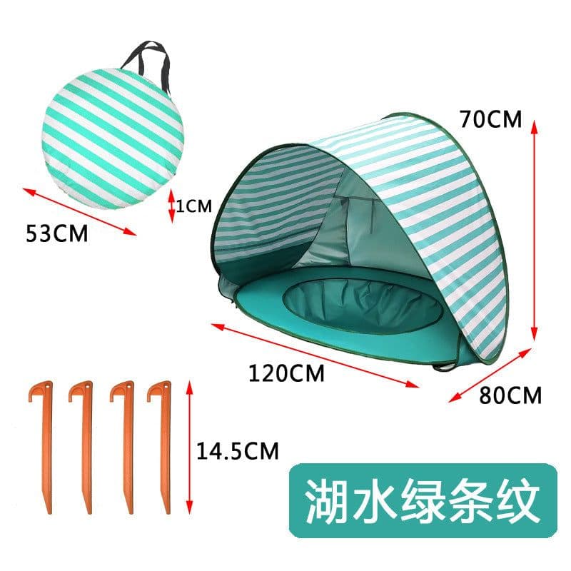 image-OEM Baby Beach Tent - Sunshade with Built-in Water Pocket, 1000mm Waterproof, Infant 0-3