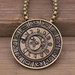 image-Viking Moon Phase Talisman Necklace - Retro Pagan Pendant for Men