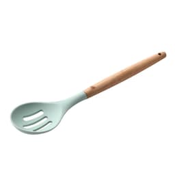 image-Storage bucket fresh green wooden handle silicone kitchen utensils set of 11 non-stick spatula kitchen set eleven sets