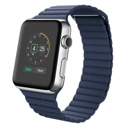image-Magnet Genuine Leather Apple Watch Band