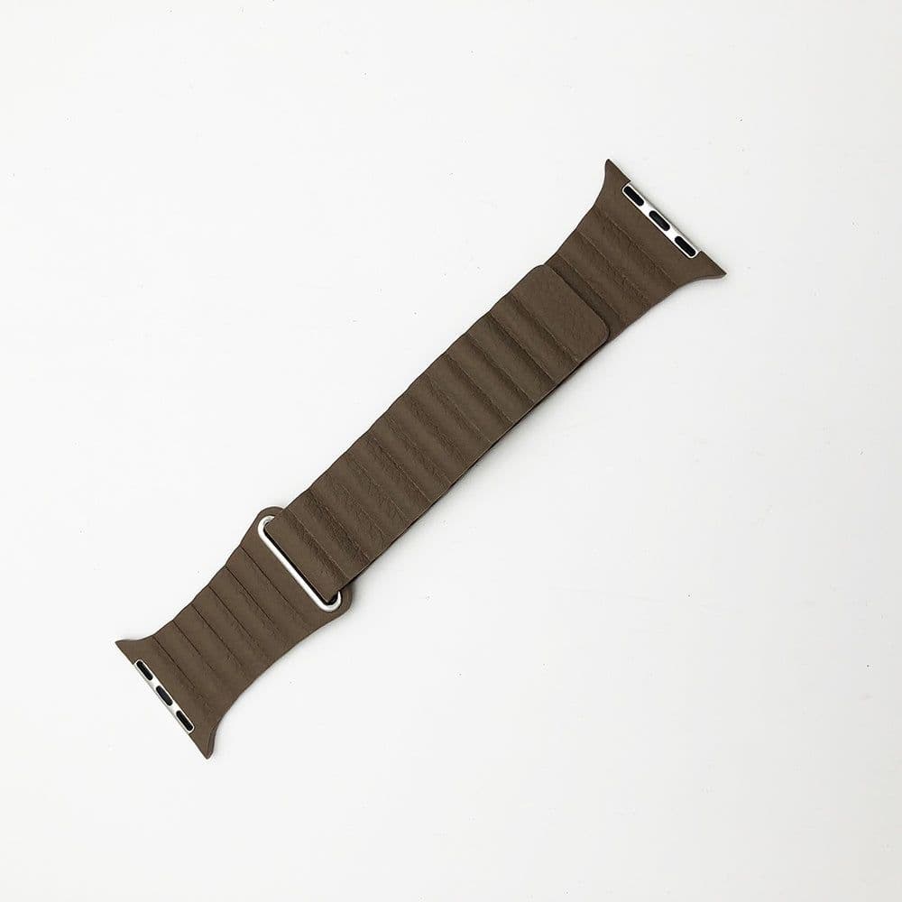 image-Magnet Genuine Leather Apple Watch Band