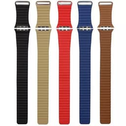 image-Magnet Genuine Leather Apple Watch Band