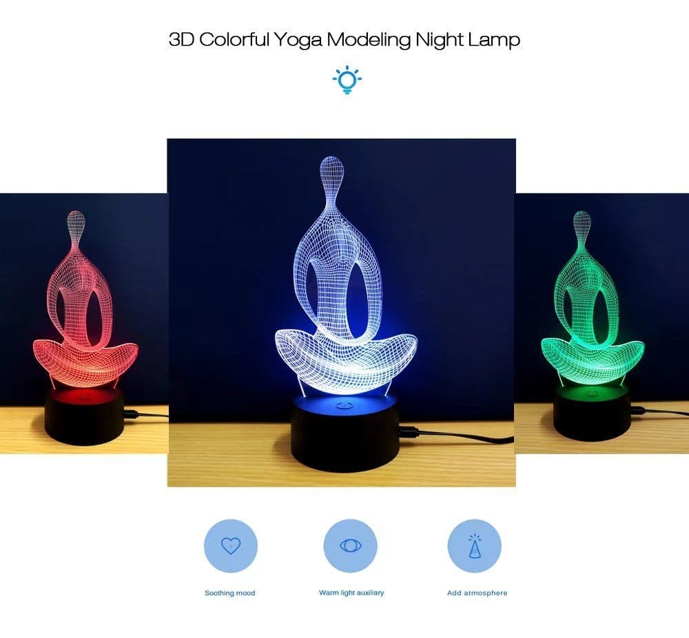 image-3D Colorful Yoga Model Lamp