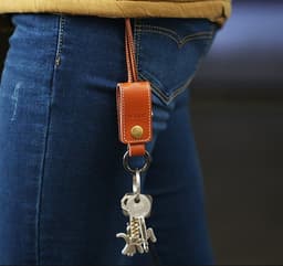 image-Leather Keychain Lightning Cable