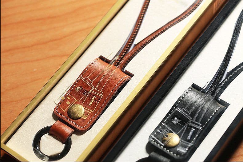 image-Leather Keychain Lightning Cable