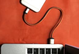 image-Leather Keychain Lightning Cable