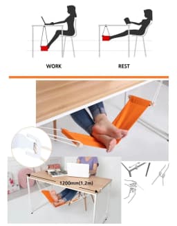 image-Adjustable Desk Foot Hammock