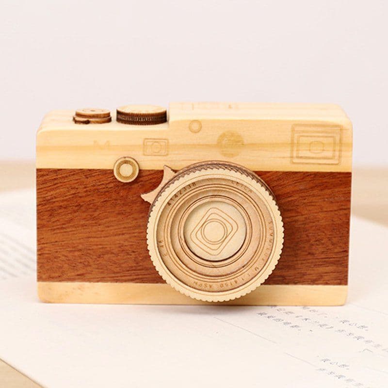 image-Wood Camera Music Box