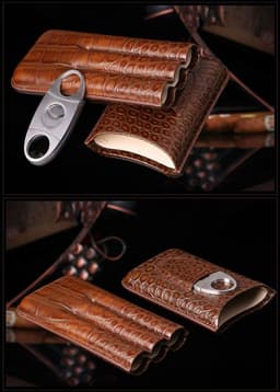 image-Genuine Leather Cigar Case