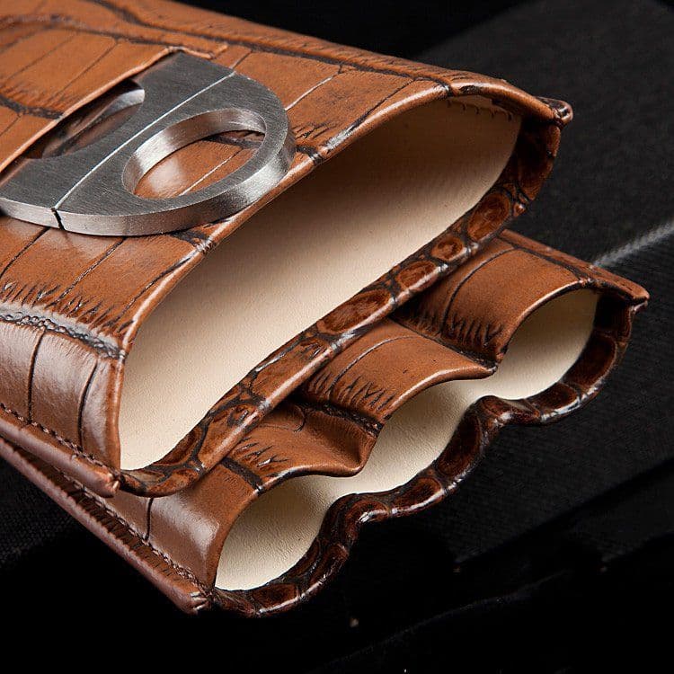 image-Genuine Leather Cigar Case