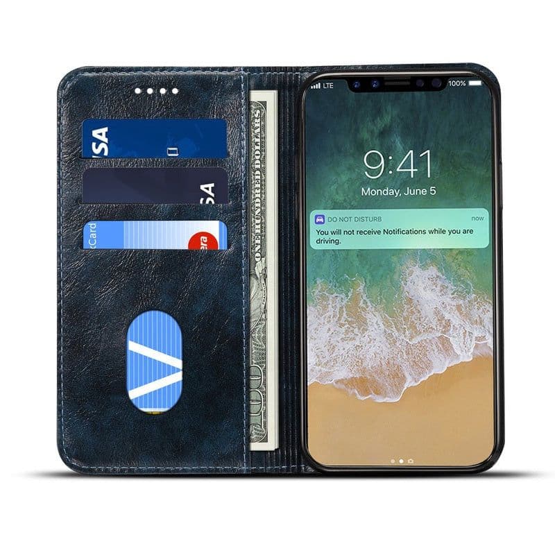 image-Retro Style iPhone X Wallet Case
