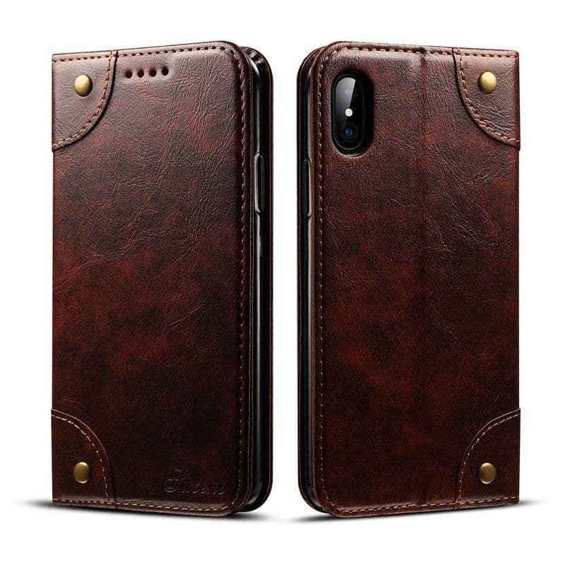 image-Retro Style iPhone X Wallet Case