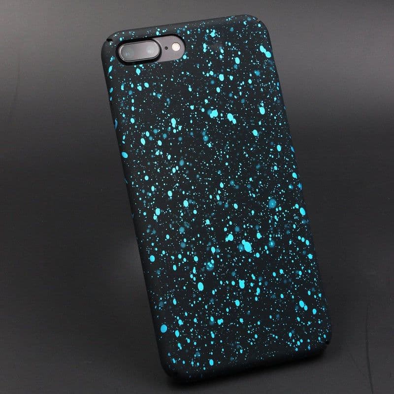 image-Aqua Blue Starry Night iPhone Case